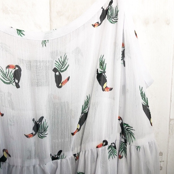 ❌SOLD❌ [Torrid] Toucan Semi Sheer Babydoll Blouse - Picture 6 of 8
